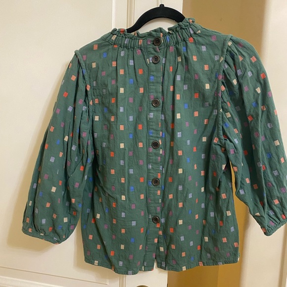 Anthropologie RO & DE Isabetta Button Back Green Blouse - Picture 4 of 4